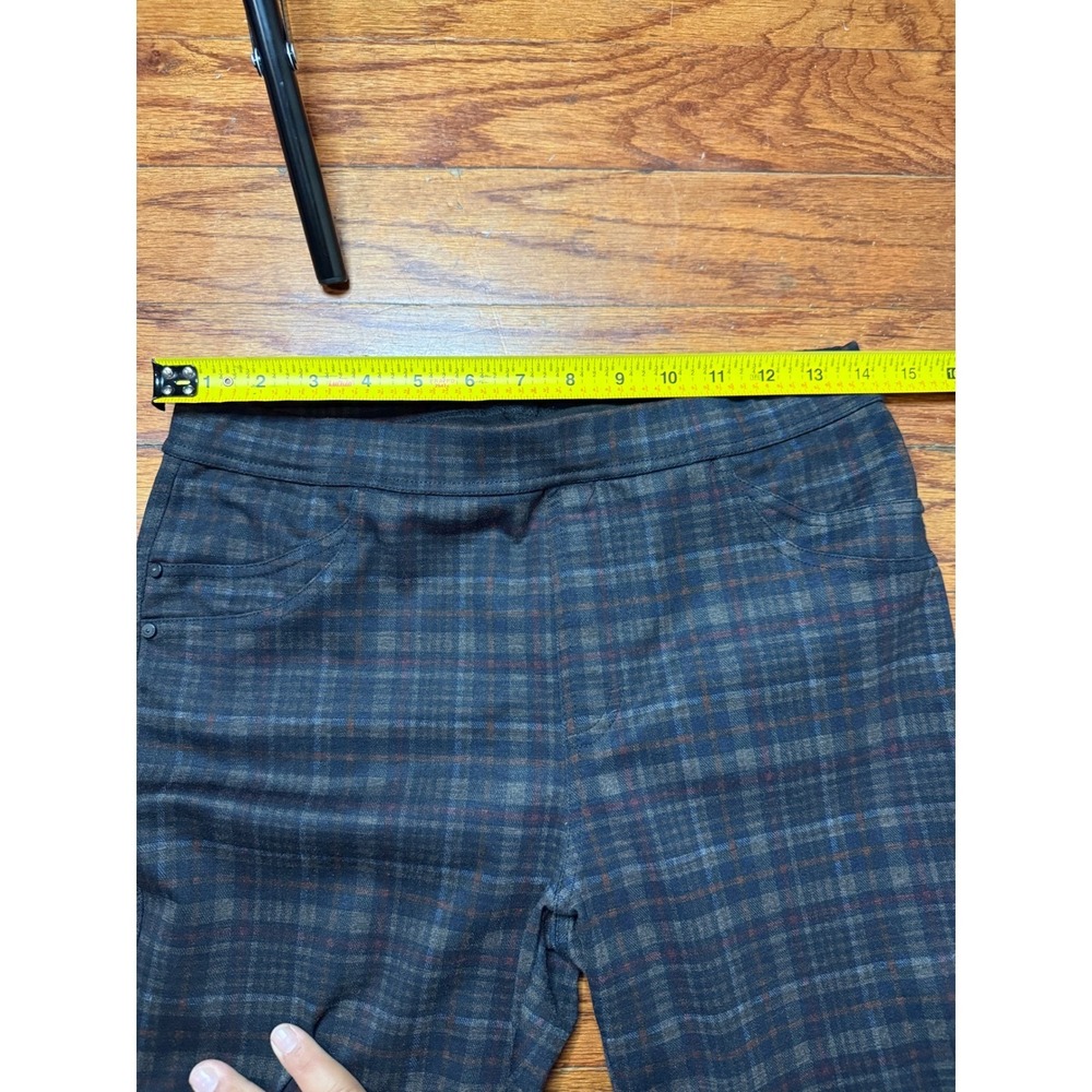 Sanctuary Grease Leggings Womens Medium Blue Grey Plaid Pull On Skinny Pants - Picture 6 of 8